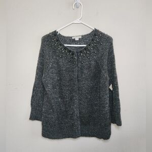 Women's Coldwater Creek Cardigan Sweater Beaded Detail Sz Large NWT